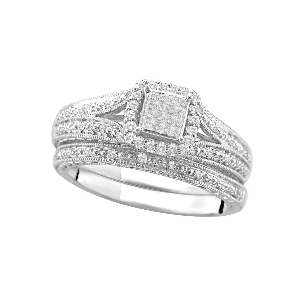 Forever Bride 13 Carat T.W. Diamond and Sterling Silver Bridal ...
