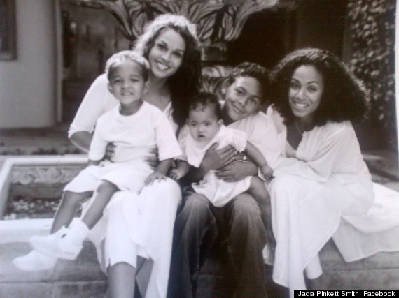 Jada Pinkett Smith (far right) with husband Will's first wife Sheree and their collective three children have (over time) made their blended family thrive.