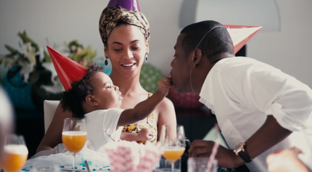 The Carters: Mama Beyonce, Papa Jay and Baby Blue Ivy celebrating her first birthday!