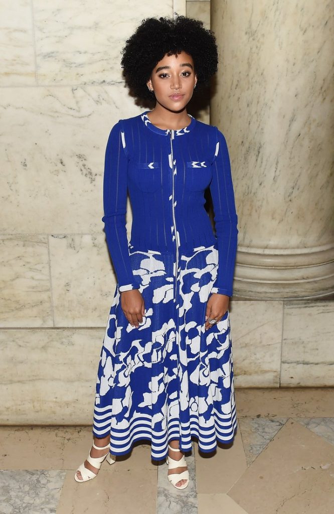 Actress and budding activist Amandla Stenberg shows off a bold summer wedding ready ensemble.